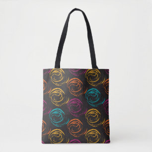 Bolsa Tote Textura de laranja pintada à mão. Elemento geométr