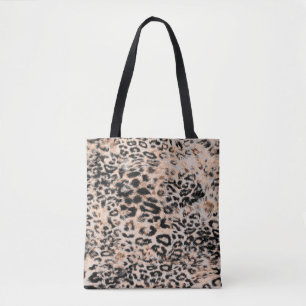 Bolsa Tote Textura de leopardo, padrão de impressão de animai