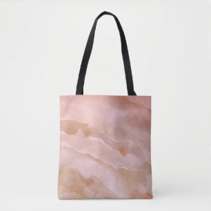 Bolsa Tote Textura de mármore líquido rosa
