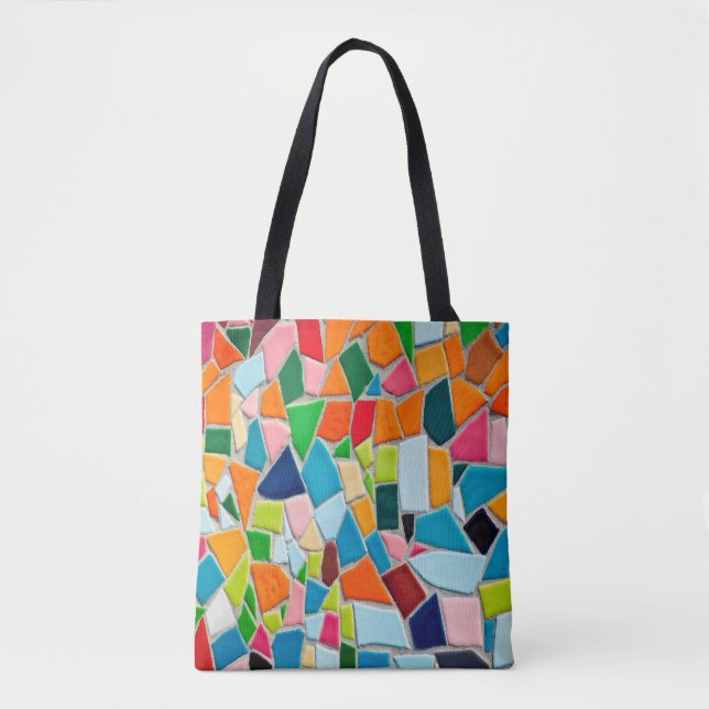 Bolsa Tote Textura de modelo de azulejo de de mosaicos (Frente)
