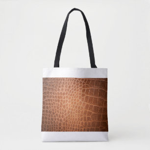 Bolsa Tote Textura de pele castanha em couro para fundo