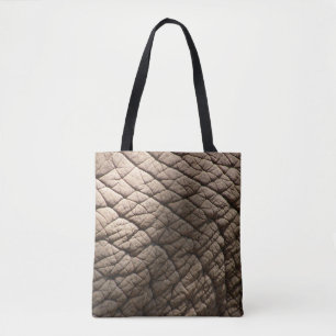 Bolsa Tote Textura De Pele De Elefante Real, Enrugada.