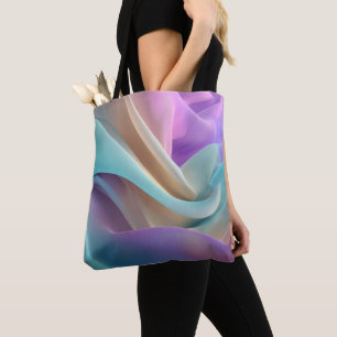 Bolsa Tote Textura de Tecido Abstrato em Tons Pastéis