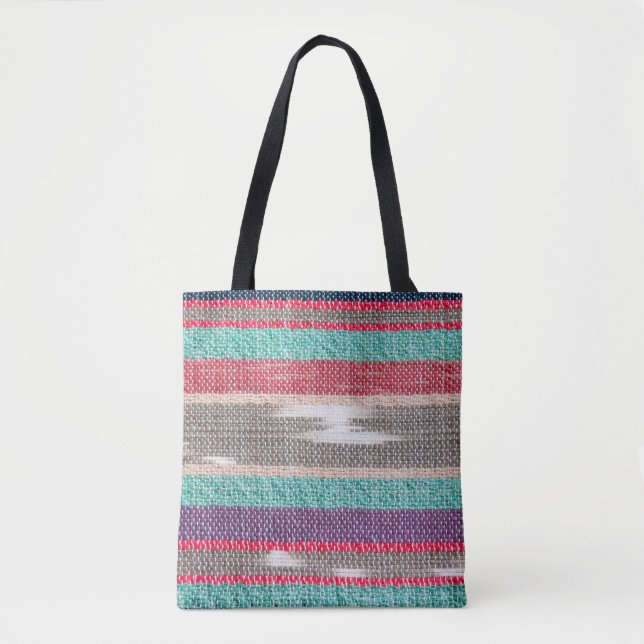 Bolsa Tote Textura de Tecido irregular colorida, padrão, fund (Frente)