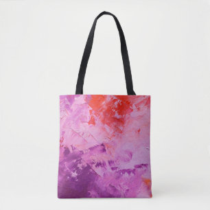 Bolsa Tote Textura de tinta de óleo de abstrato na canvas, f