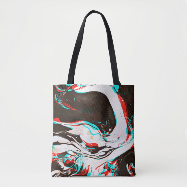 Bolsa Tote Textura distorcida e com brilho do surf de tinta m (Frente)