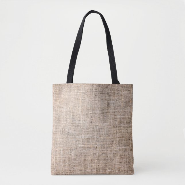 Bolsa Tote Textura do tecido castanho de juta têxtil (Frente)