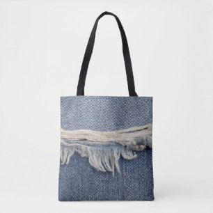 Bolsa Tote Textura dos jeans riscada, fundo do na moda.