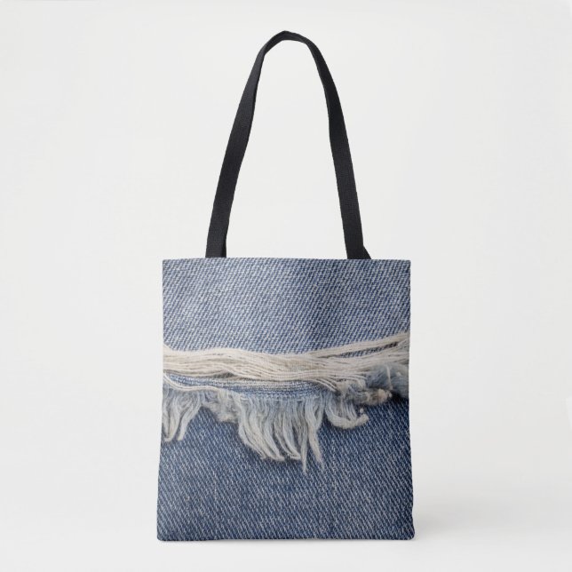 Bolsa Tote Textura dos jeans riscada, fundo do na moda. (Frente)