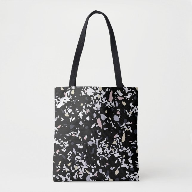 Bolsa Tote Textura em mármore - preto (Frente)