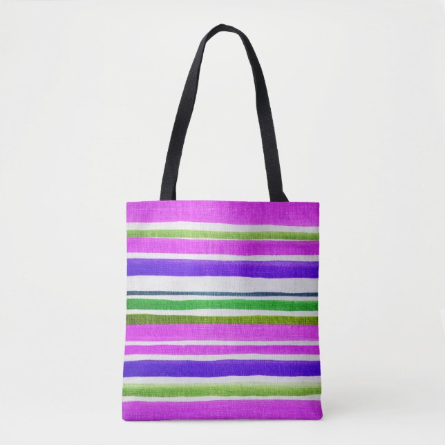 Bolsa Tote Textura em Tecido verde-roxa, cor-de-rosa (Frente)