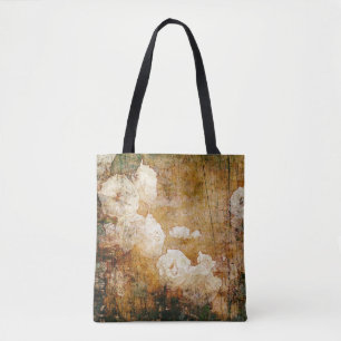 Bolsa Tote textura floral do fundo do vintage do grunge da