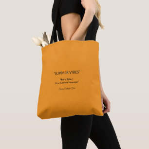 Bolsa Tote Textura Laranja Retro – Arte de Vibrações de Verão
