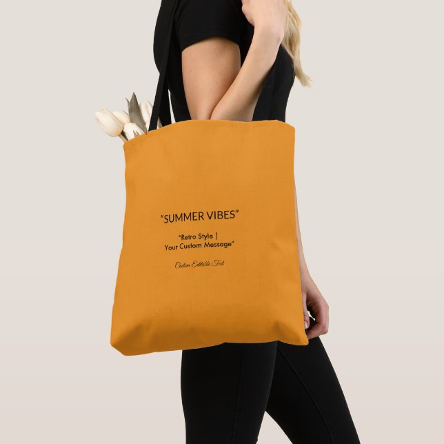Bolsa Tote Textura Laranja Retro – Arte de Vibrações de Verão (Close Up)