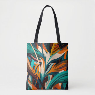 Bolsa Tote Textura mista abstrato verde colorida