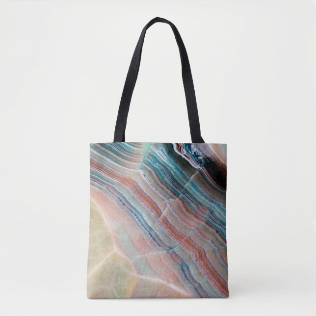 Bolsa Tote textura onyx marble, fundo de pedras naturais (Frente)