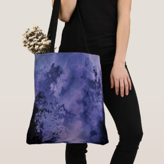 Bolsa Tote Textura personalizada de cantos pretos grunge aqua