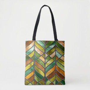 Bolsa Tote Textura sem costura em vidro manchado, com padrão