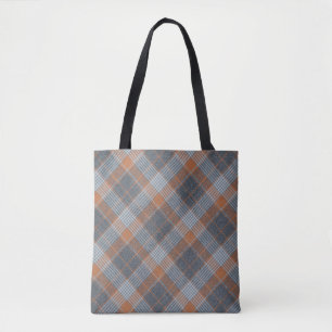 Bolsa Tote Textura têxtil de padrão de tartã de matérias
