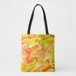 Bolsa Tote Textura Topográfica Abstrata de Mármore Lava Laran