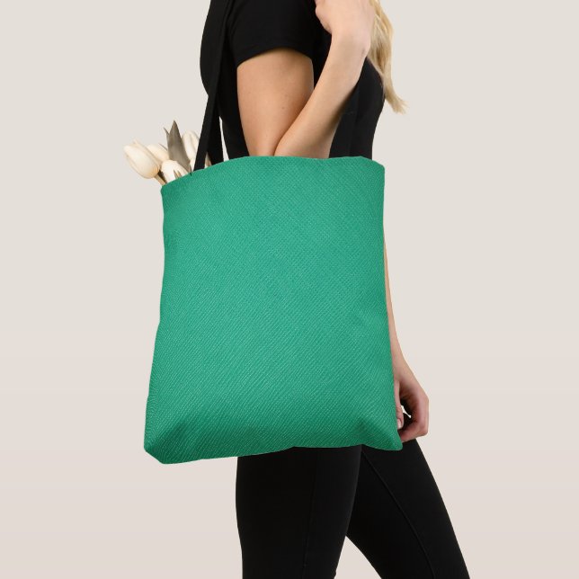 Bolsa Tote Textura verde em couro (Close Up)