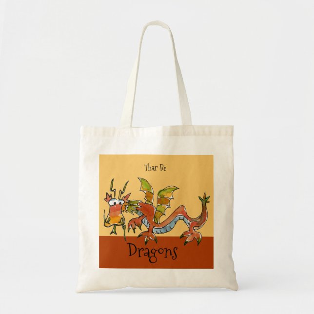 Bolsa Tote Thar Be Dragon (Frente)