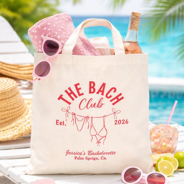 Bolsa Tote The Bach Club Custom Bachelorette Party Tote Bag  (Criador carregado)