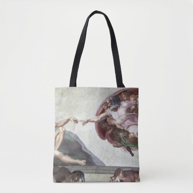 Bolsa Tote <The Creation of Adam> por Michelangelo (Frente)