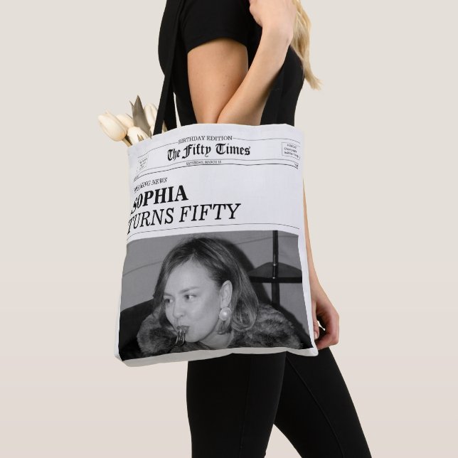 Bolsa Tote The Fifty Times Newspaper 50th Birthday Party (Close Up)