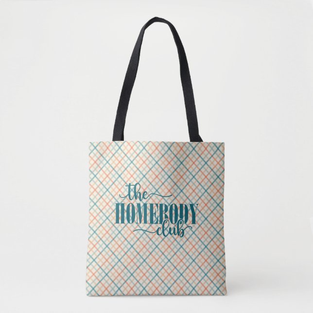Bolsa Tote The Homebody Club Plaid (Frente)