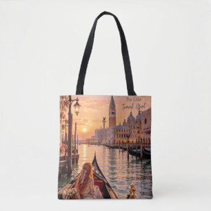 Bolsa Tote The Little Travel Girl Veneza Ombros do Pôr do Sol