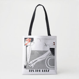 Bolsa Tote The Ritz 1920 Style Art Deco Design Black & White