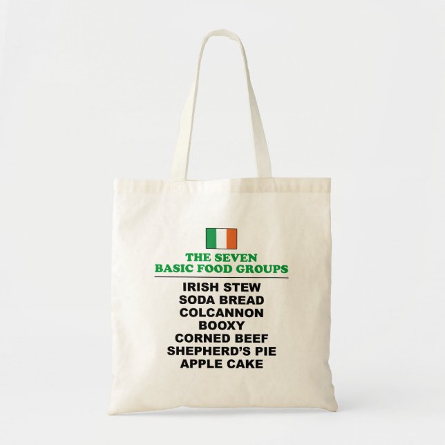 Bolsa Tote The Seven Basic Food Groups Funny Irish (Frente)