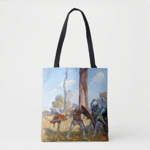 Bolsa Tote The Slay of Sir Lamorak, c. 1922, por N.C. Wyeth