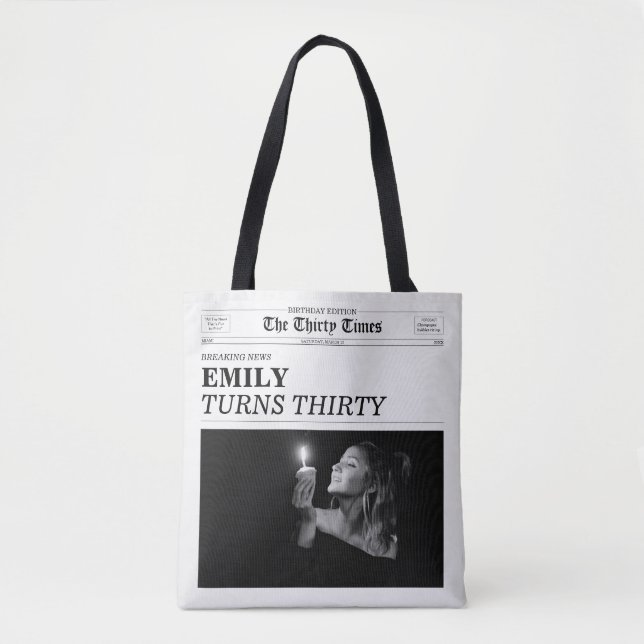Bolsa Tote The Thirty Times Newspaper 30th Birthday Party (Frente)
