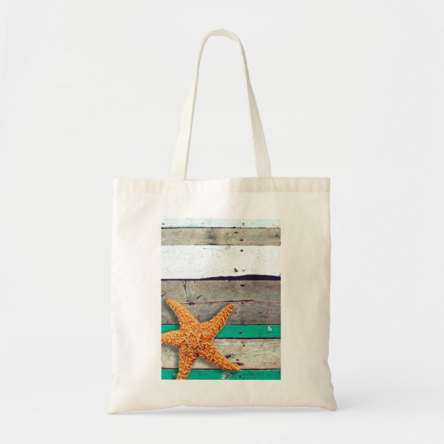 Bolsa Tote Theme Starfish Rustic Casamento (Frente)