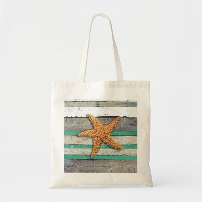 Bolsa Tote Theme Starfish Rustic Casamento (Frente)