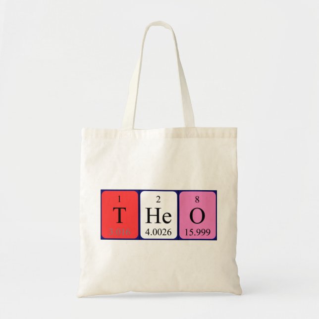 Bolsa Tote Theo periódico nome da mesa tote bag (Frente)
