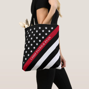 Bolsa Tote Thin Red Fireglass - American Flag Monograma