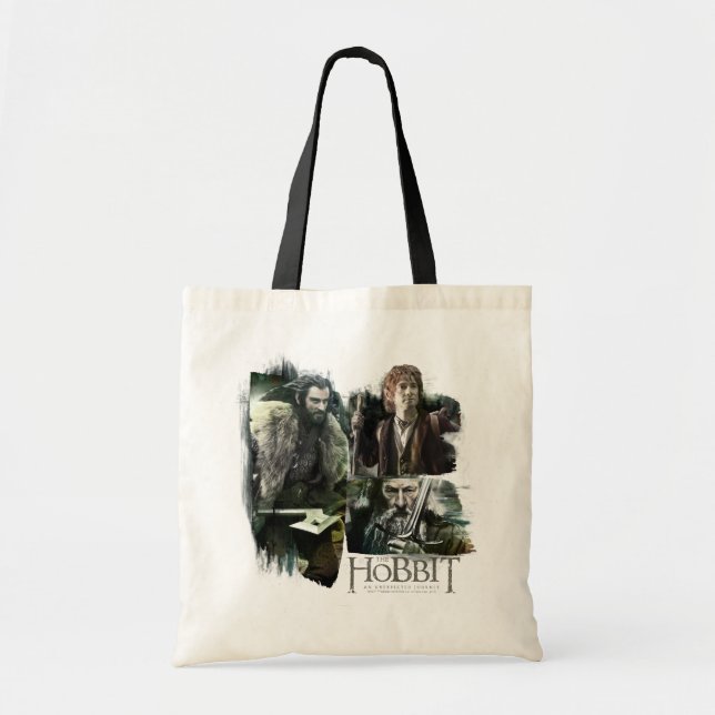 Bolsa Tote THORIN OAKENSHIELD™, BILBO BAGGINS™ E Gandalf Art (Frente)