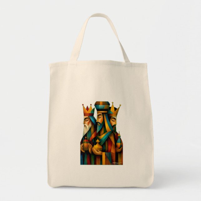 Bolsa Tote Three Wise Men Abstract Nativity Art (Frente)