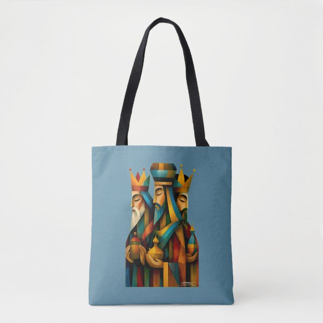 Bolsa Tote Three Wise Men Abstract Nativity Art (Frente)