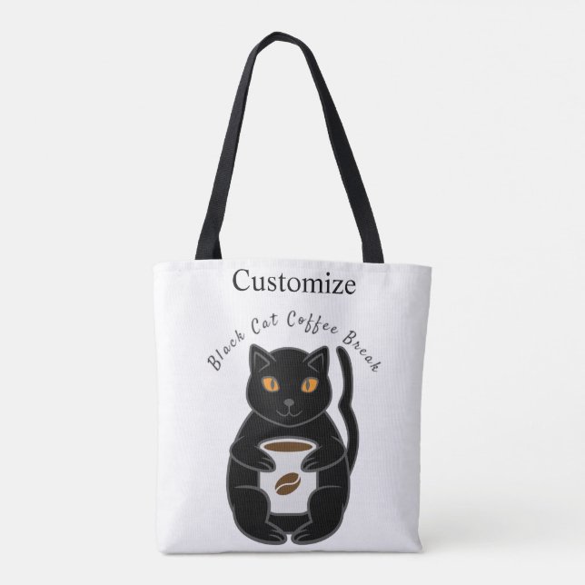 Bolsa Tote Thunder_Cove de Quebra de Café de Gato Preto  (Verso)