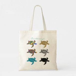 Bolsa Tote Thunder_Cove de tartarugas marítimas multicolorid
