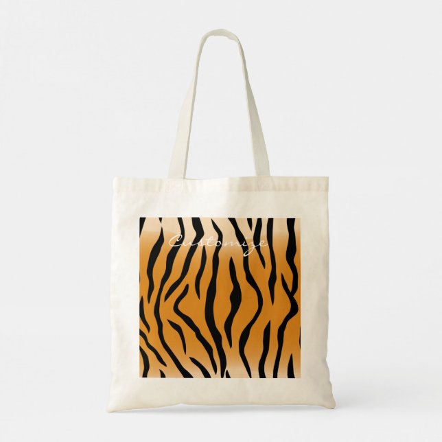 Bolsa Tote Thunder_Cove do Padrão de Faixa de Tigre (Verso)