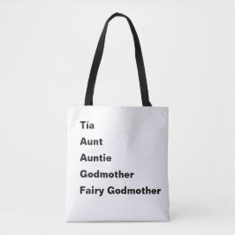 Bolsa Tote Tia Auntie Madrinha Temático de Tia