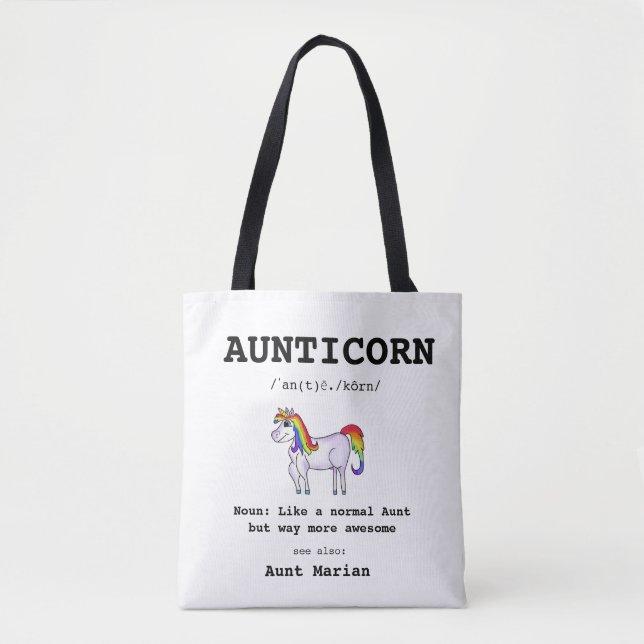 Bolsa Tote Tia Maior Aunticorn Unicorn (Frente)