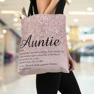 Bolsa Tote Tia Tinha Definição Script Rose Gold Brilho
