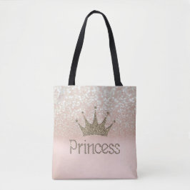 Bolsa Tote Tiara Encantadora, Princesa, Bokeh Brilhante