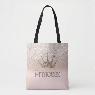 Bolsa Tote Tiara Encantadora, Princesa, Bokeh Brilhante